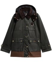 Women's Barbour Wrenwood Waxed Jacket - Fern / Bark / Shadow