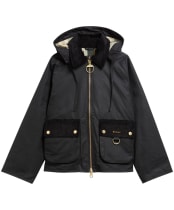 Women's Barbour Carville Waxed Jacket - Black / Ancient 
