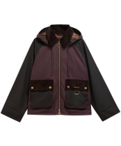 Women's Barbour Carville Waxed Jacket - Rustic / Bordeaux