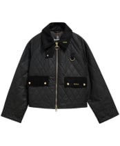 Women's Barbour Icons Quilted Spey Waxed Jacket - Black