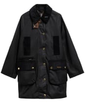 Women's Barbour Icons Modern Beaufort Waxed Jacket - Black / Ancient 