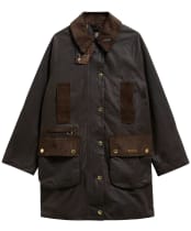Women's Barbour Icons Modern Beaufort Waxed Jacket - Olive / Classic Tartan