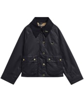 Women's Barbour Icons Modern Spey Waxed Jacket - Navy / Birchwood