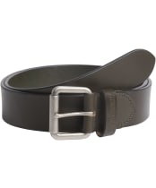 Men's Barbour Allanton Leather Belt - Dark Olive