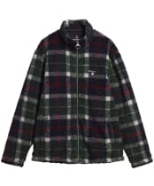 Men's Barbour Tartan Zip Through Fleece Jacket - Evergreen Tartan