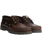 Men's Barbour Deck Boat Shoe - DK BROWN/CORD
