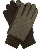 Men's Barbour Magnus Quilt Gloves - FOREST/BROWN
