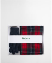 Men’s Barbour Tartan Scarf and Glove Gift Set - RED SPRUCE