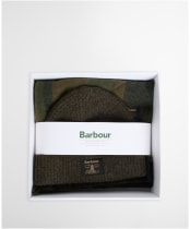Men's Barbour Westerdale Beanie & Scarf Gift Set - Olive / Navy