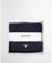 Men's Barbour Cascade Beanie & Scarf Set - Navy