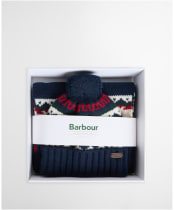 Men's Barbour Kane Knitted Beanie & Scarf Gift Set - Evergreen