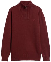 Men's Barbour Essential Wool Half Zip Sweater - Russet
