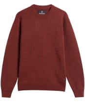 Men's Barbour Patch Crew Neck Lambswool Sweater - Russet