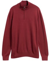 Men’s Barbour Cotton Half Zip Sweater - Russet