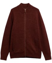 Men's Barbour Talder Zip Through Knitted Jumper - Russet