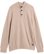 Men's Barbour Briggs Half Button Knit - Military Brown