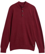 Men's Barbour Briggs Half Button Knit - Dark Bordeaux