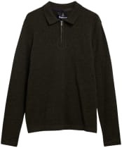 Men's Barbour Bearsted Knitted Zip Polo Shirt - Sage