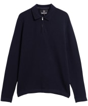 Men's Barbour Bearsted Knitted Zip Polo Shirt - Dark Navy