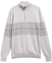 Men's Barbour Millwood Fairisle Half Zip Jumper - Grey Marl