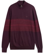 Men's Barbour Millwood Fairisle Half Zip Jumper - Burgundy