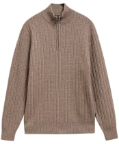 Men's Barbour Herringbone Knitted Half Zip - Stone