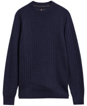 Men's Barbour Herringbone Knitted Crew - Navy