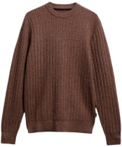 Men's Barbour Herringbone Knitted Crew - Stone
