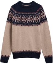 Men's Barbour Tisbury Fairisle Crew Neck Jumper - Navy