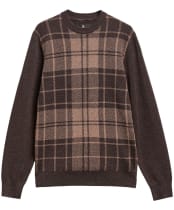 Men's Barbour Mineral Tartan Crew Neck Jumper - Peat