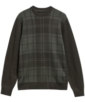 Men's Barbour Mineral Tartan Crew Neck Jumper - Pine