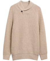 Men's Barbour Essentials Fleck Shawl Neck - Pearl