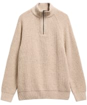 Men's Barbour Essentials Fleck Half Zip Jumper - Pearl