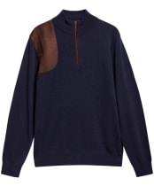Men's Barbour Whitworth Half Zip Sweater - Dark Navy