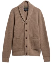 Men's Barbour Hartland Knitted Shawl Neck Cardigan - Stone