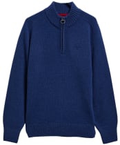 Men's Barbour Newtown Half Zip Knitted Jumper - Inky Blue