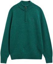Men's Barbour Newtown Half Zip Knitted Jumper - Green