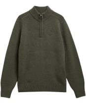 Men's Barbour Newtown Half Zip Knitted Jumper - Mid Olive