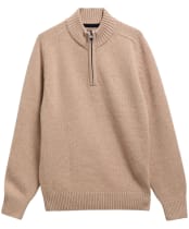 Men's Barbour Newtown Half Zip Knitted Jumper - Washed Stone