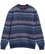 Men's Barbour Dalehead Fairisle Crew Neck Jumper - Inky Blue