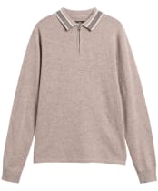 Men's Barbour International Newport Long Sleeve Knitted Polo Shirt - Concrete