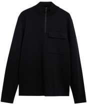 Men's Barbour International Burley Half Zip Cardigan - Black