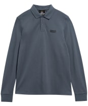 Men's Barbour International Long Sleeve Polo Shirt - Washed Charcoal