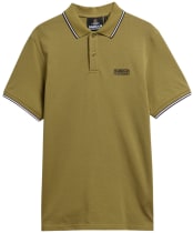 Men's Barbour International Evan Tipped Polo Shirt - Fir Green