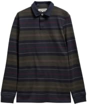 Men's Barbour Frith Tartan Stripe Rugby Shirt - Navy