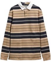 Men's Barbour Frith Tartan Stripe Rugby Shirt - Stone