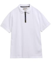 Men's Barbour Stately Zip Polo Shirt - White