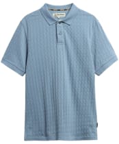 Men's Barbour Faversham Tailored Textured Polo Shirt - Tarn Blue