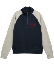 Men's Barbour International Steve McQueen Kenny Half Zip Sweatshirt - Navy / Grey Marl