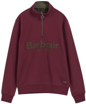 Men's Barbour Fosse Half Zip Sweatshirt - Dark Bordeaux